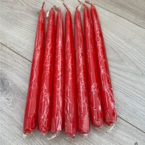 Vintage Sealed Red Taper Candles Christmas 10” Tall Set Of 7 USA Made